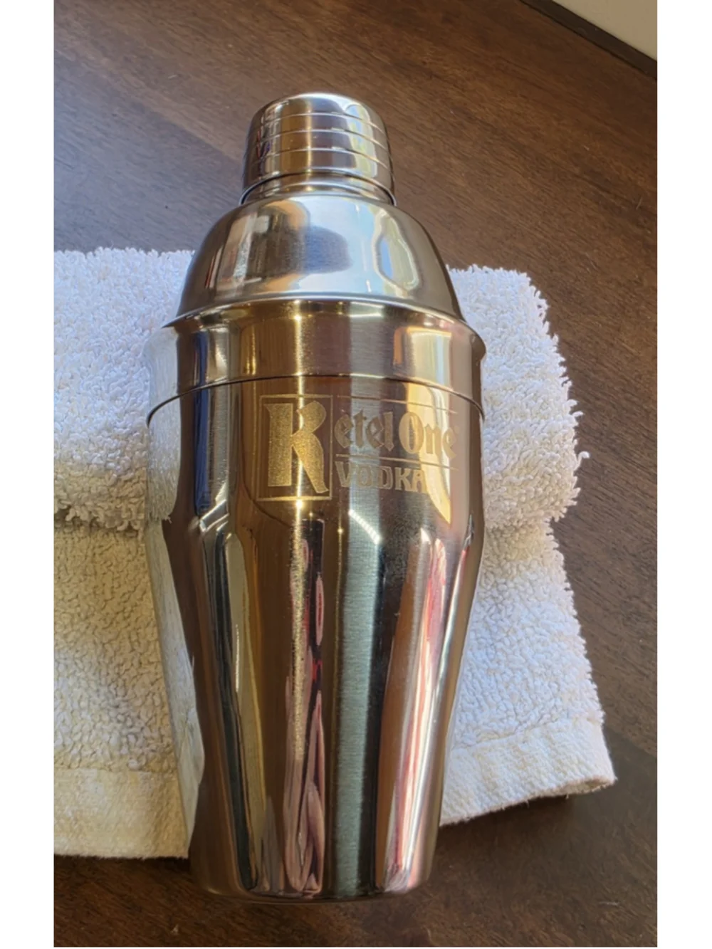 Jack Daniels Stainless Steel 6oz Barrel Shaped Flask Ketel One Bev Shaker Set